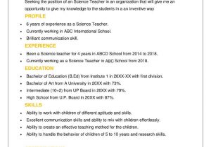 Sample Of Resume for Applying Teaching Job How to Write An Effective Teacher Resume (with Sample) – Talent …
