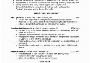 Sample Of Resume for General Labor Labourers Resume October 2021
