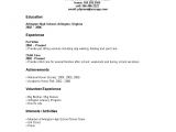 Sample Of Resume for High School Graduate with No Experience Sample Resume for High School Student with No Experience