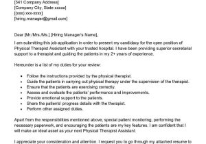 Sample Of Resume for Physical therapy assistant Physical therapist assistant Cover Letter Examples – Qwikresume