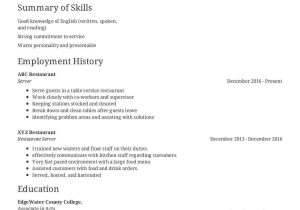 Sample Of Resume for Restaurant Server Real Restaurant Server Resume Critique Resume.com