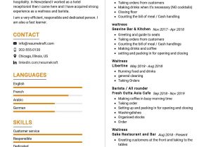 Sample Of Resume for Restaurant Server Waitress Resume Sample 2021 Writing Guide & Tips- Resumekraft
