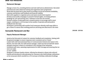 Sample Of Resume for Restaurant Store Manager Restaurant Manager Resume Samples All Experience Levels Resume …