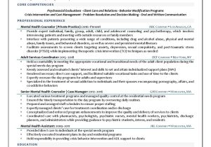 Sample Of Resume for social Worker In Mental Health Mental Health Counselor Resume Example Resume4dummies
