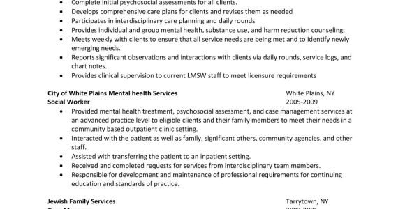 Sample Of Resume for social Worker In Mental Health Sample Resume: Mental Health social Worker Career Advice & Pro …