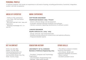 Sample Of Resume for software Developer Simple Professional software Engineer Resume – Templates by Canva