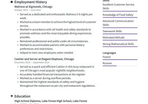 Sample Of Resume for Waitress Position Waitress Resume Examples & Writing Tips 2021 (free Guide) Â· Resume.io
