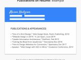 Sample Of Resume In Research Paper How to List Publications On A Resume or Cv [guidelines & Tips]
