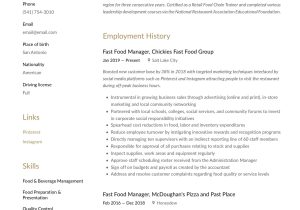 Sample Of Resume Of Chicken Plant Manager Fast Food Manager Resume & Writing Guide  12 Examples 2022