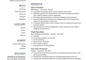Sample Of Resume Of Sales Lady Junior Sales assistant Resume Example 2021 Writing Tips …