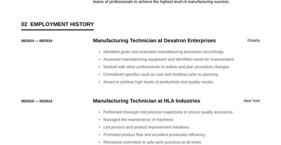 Sample Of Resume Wafer Fab Operator Manufacturing Technician Resume Examples & Writing Tips 2022 (free