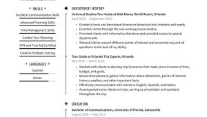 Sample Of Resume while Travelling for A Year tour Guide Resume Examples & Writing Tips 2022 (free Guide)