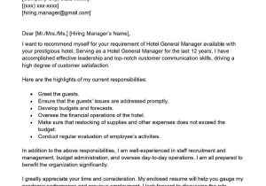 Sample Of Resumes for Hotel General Manager Positions Hotel General Manager Cover Letter Examples – Qwikresume