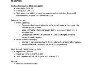 Sample Of Resumes with Gap Year I’m A Gap Year Student who’s Had A Year Of College Education and …