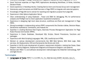 Sample Pega Developer Resume Filetype Doc Pega Sample Resume