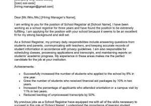 Sample Qualifications for School Registrar Resume School Registrar Cover Letter Examples – Qwikresume