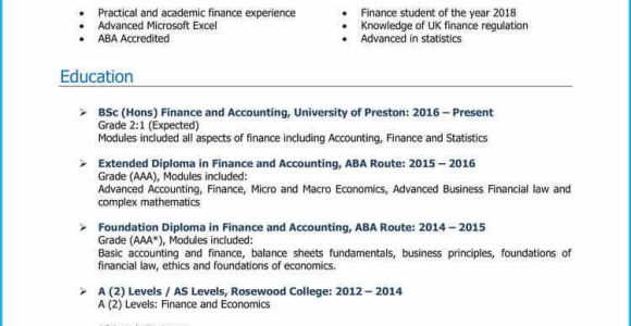Sample Recent College Graduate Resume Finance Finance Graduate Cv Example Land A top Job