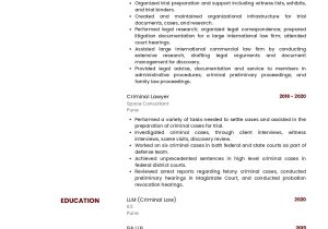 Sample Representative Matters for Lawyer Resume Sample Resume Of Law Graduate (llb) with Template & Writing Guide …