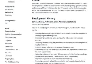 Sample Respresentative Matters for Lawyer Resume 18 attorney Resume Examples & Writing Guide Templates 2022