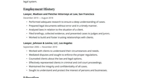 Sample Respresentative Matters for Lawyer Resume Lawyer Resume Examples & Writing Tips 2022 (free Guide) Â· Resume.io