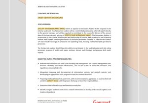 Sample Restaurant Audit Employment Resume Cover Letter Restaurant Audits Templates – Design, Free, Download Template.net