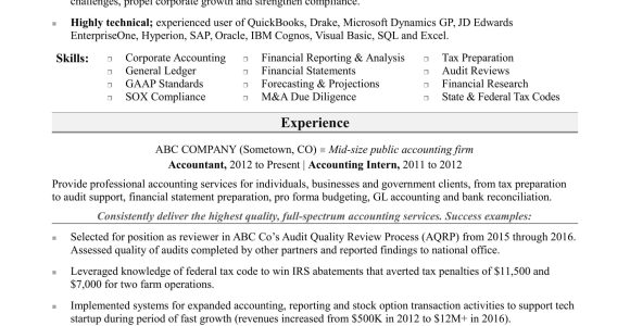 Sample Resume Accounting Promotion In the Same Company Accountant Resume Monster.com