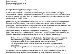 Sample Resume Administrative assistant Cover Letter Administrative assistant Cover Letter Examples – Qwikresume