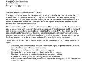 Sample Resume and Cover Letter for Pediatrician Pediatrician Cover Letter Examples – Qwikresume