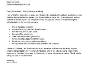 Sample Resume and Cover Letter for Secretary Executive Secretary Cover Letter Examples – Qwikresume