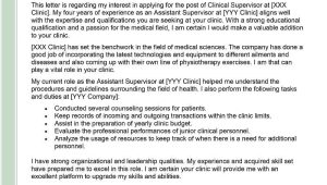Sample Resume and Cover Letter for Supervisor Position Clinical Supervisor Cover Letter Examples – Qwikresume