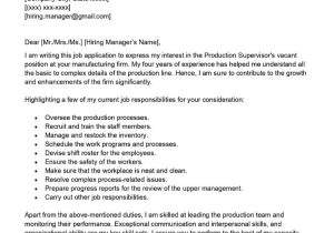 Sample Resume and Cover Letter for Supervisor Position Production Supervisor Cover Letter Examples – Qwikresume