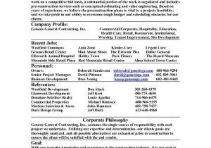 Sample Resume Construction Company Profile format Pany Resume