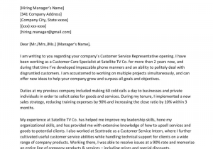 Sample Resume Cover Letter for Customer Service Representative Cold Call Cover Letter