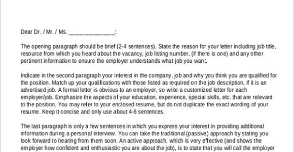 Sample Resume Cover Letter for It Job Free 8 Sample Resume Cover Letter formats In Ms Word