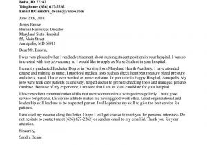 Sample Resume Cover Letter for Nursing Student 27 Nursing Student Cover Letter