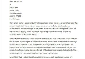 Sample Resume Cover Letter for Nursing Student Free 6 Nursing Student Cover Letter Templates In Ms Word