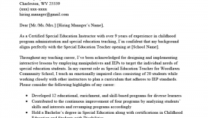 Sample Resume Cover Letter for Special Education Teacher Special Education Cover Letter [sample for Download]
