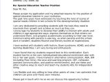 Sample Resume Cover Letter for Special Education Teacher Special Education Cover Letter Sample