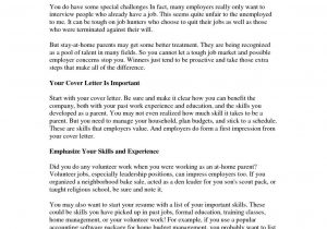 Sample Resume Cover Letter Stay at Home Mom 23 Cover Letter for Stay at Home Mom