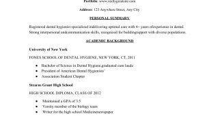 Sample Resume Dental Hygiene Portfolio Examples Dental-hygienist-resume-sample