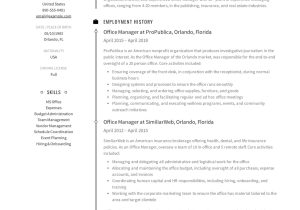 Sample Resume Descriptions for Managing Employees Office Manager Resume & Guide 12 Samples Pdf 2021