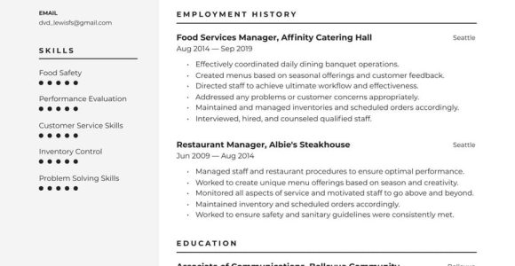 Sample Resume Director Of Food Safety Food Services Manager Resume Examples & Writing Tips 2022 (free Guide)
