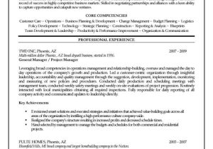 Sample Resume Director Of Housing Operations Construction Project Manager Resume
