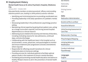 Sample Resume Director Of Mental Health Mental Health Nurse Resume & Guide  20 Free Templates