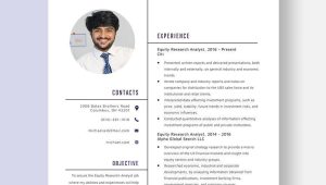 Sample Resume Edi Analyst In Retail Domain Free Free Equity Research Analyst Resume Template – Word, Apple …