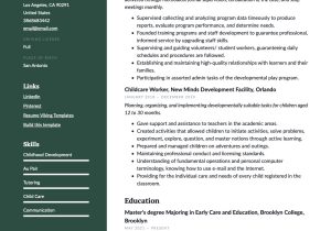 Sample Resume Education Coordinator Child Development Center Childcare Worker Resume & Guide  20 Templates 2022