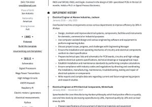 Sample Resume Electrical Maintenance Engineer India Electrical Engineer Resume & Writing Guide  18 Templates 2022