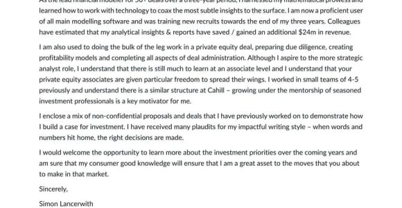 Sample Resume Entry for Private Equity Internship Private Equity Cover Letter Examples & Expert Tips [free] Â· Resume.io