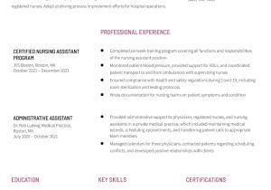 Sample Resume Entry Level Certified Nursing assistant Certified Nursing assistant (no Experience) Resume Examples In …