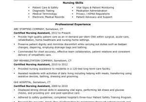 Sample Resume Entry Level Certified Nursing assistant Cna Resume Examples: Skills for Cnas Monster.com